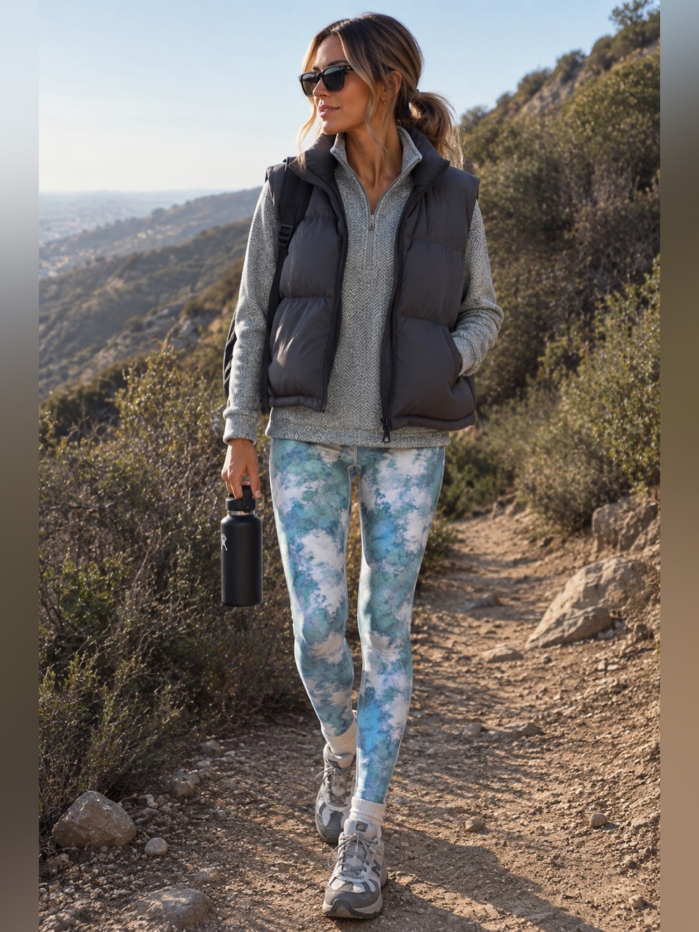 Columbia woman’s Light Grey Patterned Quarter-Zip Fleece